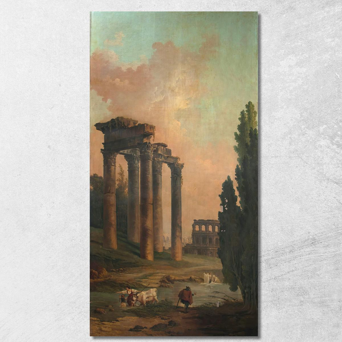 Capriccio Architettonico Con Rovine Del Tempio Di Saturno E Il Colosseo Sullo Sfondo Hubert Robert hrb22 quadro stampato su tel Capriccio Architettonico Con Rovine Del Tempio Di Saturno E Il Colosseo Sullo Sfondo Hubert Robert hrb22 quadro stampato su tel