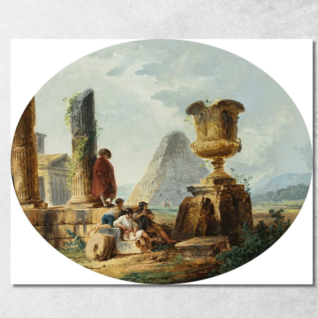Paesaggio Con Soldati E Una Piramide Hubert Robert hrb59 quadro stampato su tela Paesaggio Con Soldati E Una Piramide Hubert Robert hrb59 quadro stampato su tela