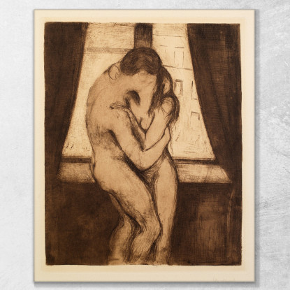 Il Bacio 2 Edvard Munch em331 quadro stampato su tela