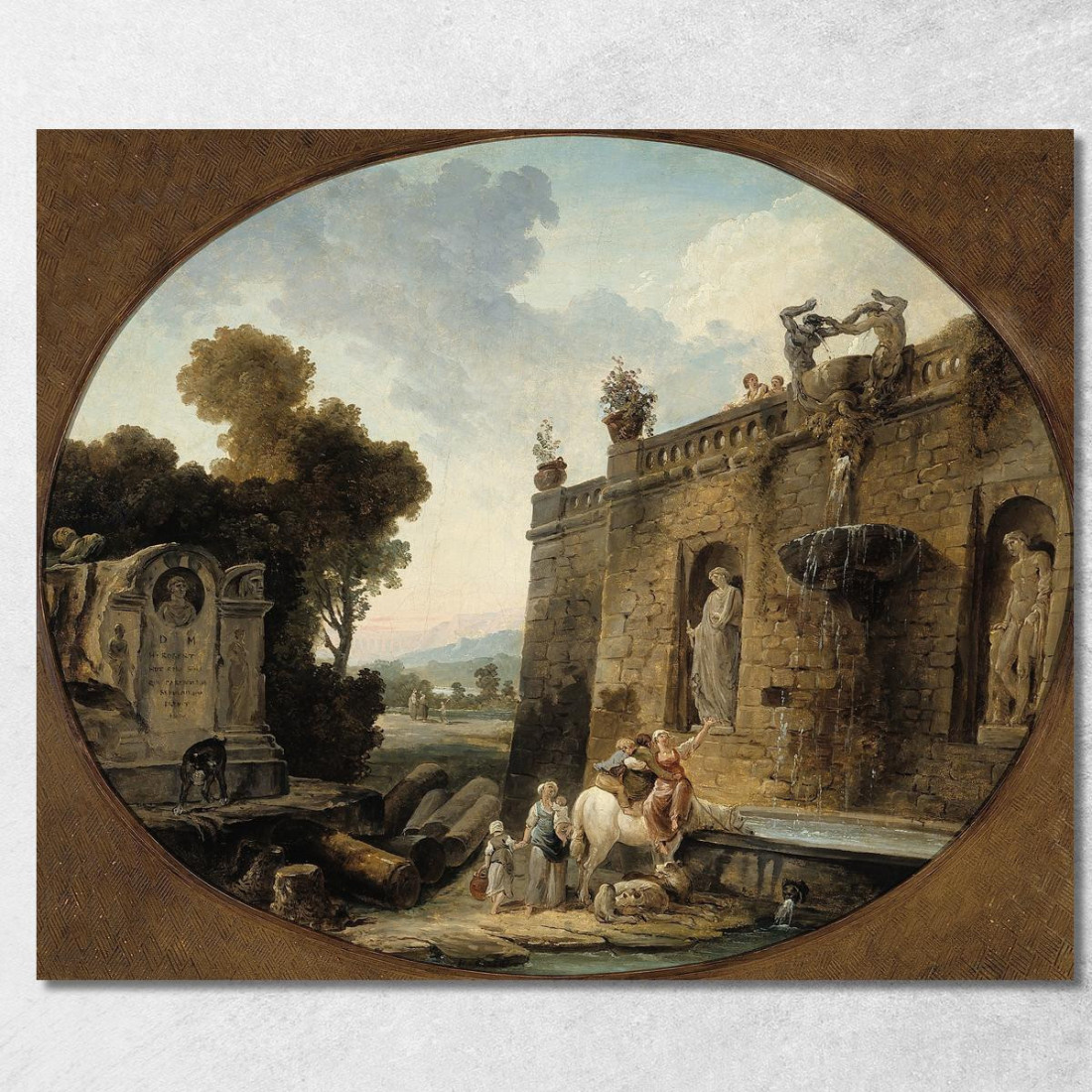 Il Trogolo Hubert Robert hrb70 quadro stampato su tela Il Trogolo Hubert Robert hrb70 quadro stampato su tela