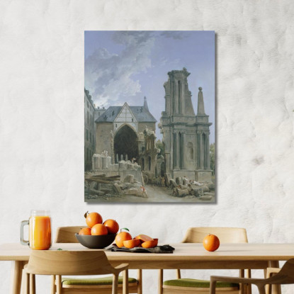 La Chiesa Dei Foglianti In Demolizione Hubert Robert hrb73 quadro stampato su tela