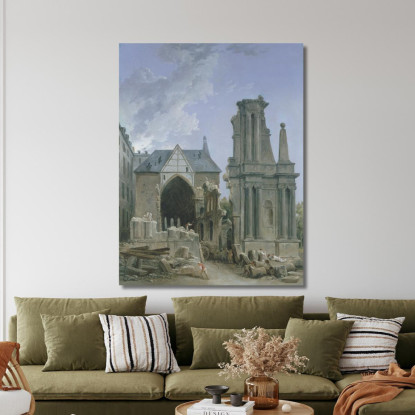 La Chiesa Dei Foglianti In Demolizione Hubert Robert hrb73 quadro stampato su tela