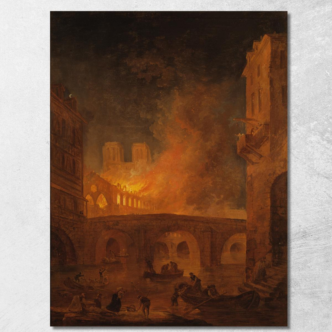 L'Incendio Dell'Hôtel-Dieu A Parigi Hubert Robert hrb98 quadro stampato su tela L'Incendio Dell'Hôtel-Dieu A Parigi Hubert Robert hrb98 quadro stampato su tela