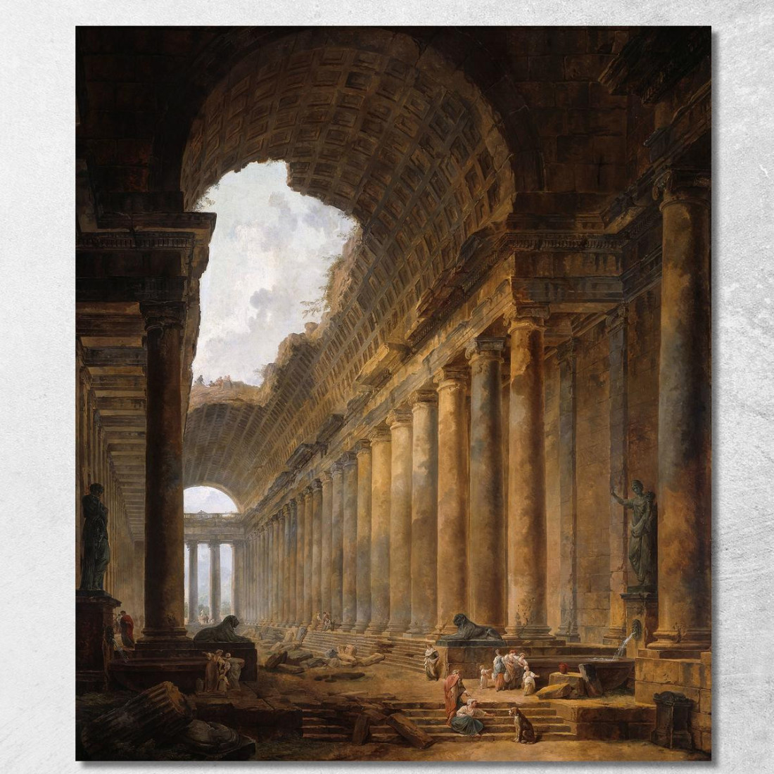 Il Vecchio Tempio Hubert Robert hrb106 quadro stampato su tela Il Vecchio Tempio Hubert Robert hrb106 quadro stampato su tela