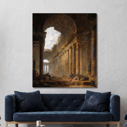 Il Vecchio Tempio Hubert Robert hrb106 quadro stampato su tela