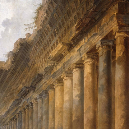 Il Vecchio Tempio Hubert Robert hrb106 quadro stampato su tela