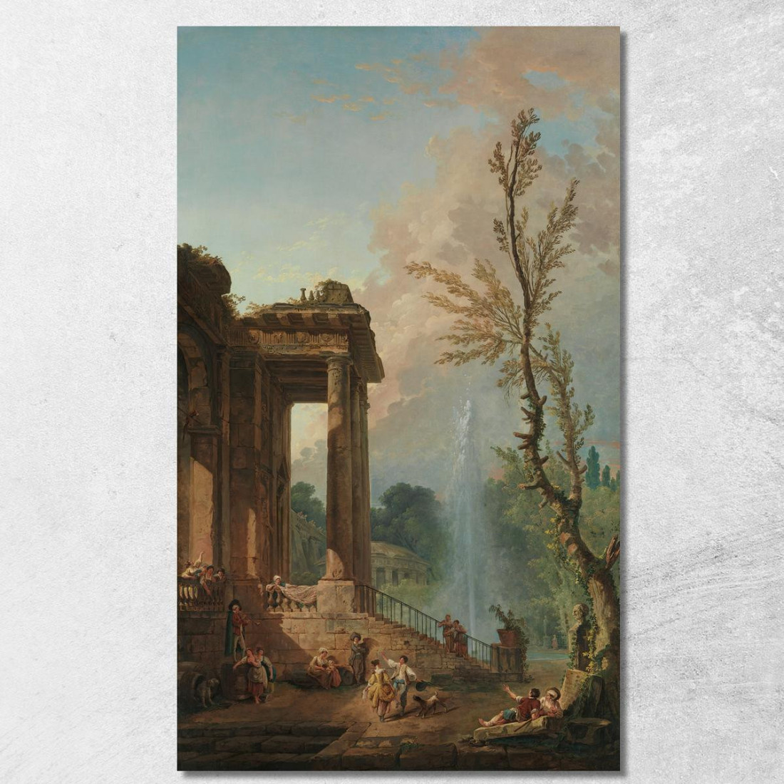 Il Portico Di Una Villa Di Campagna Hubert Robert hrb110 quadro stampato su tela Il Portico Di Una Villa Di Campagna Hubert Robert hrb110 quadro stampato su tela