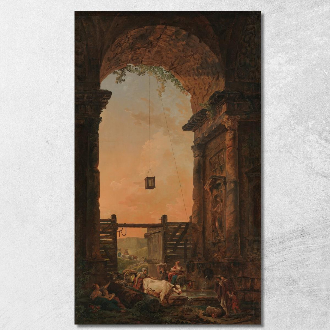 Il Ritorno Del Bestiame Hubert Robert hrb111 quadro stampato su tela Il Ritorno Del Bestiame Hubert Robert hrb111 quadro stampato su tela