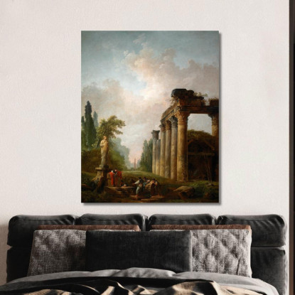 La Rovina Hubert Robert hrb112 quadro stampato su tela