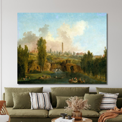Vista Del Parco Di Méréville Hubert Robert hrb123 quadro stampato su tela