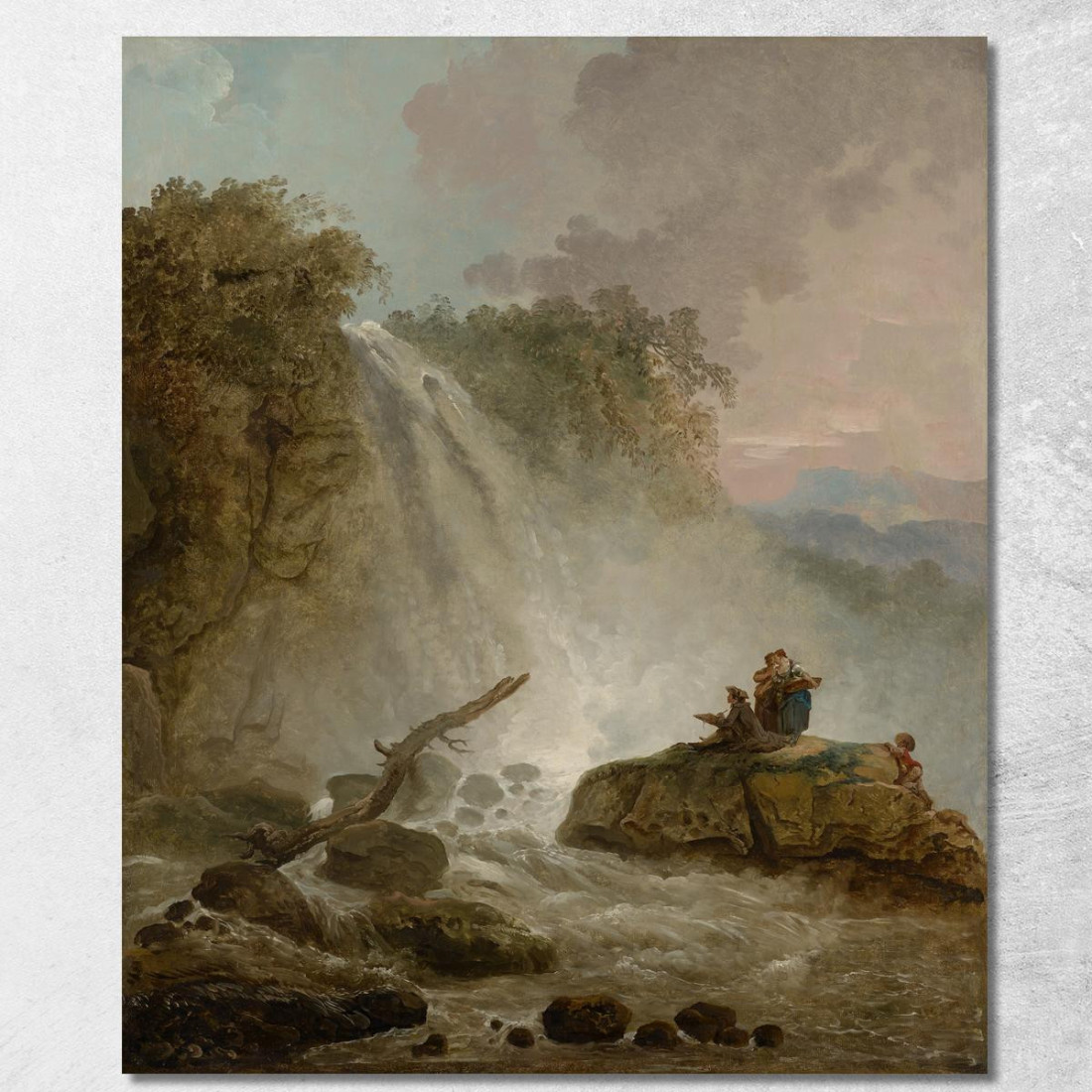 Cascata Con Disegno Dell'Artista Hubert Robert hrb133 quadro stampato su tela Cascata Con Disegno Dell'Artista Hubert Robert hrb133 quadro stampato su tela