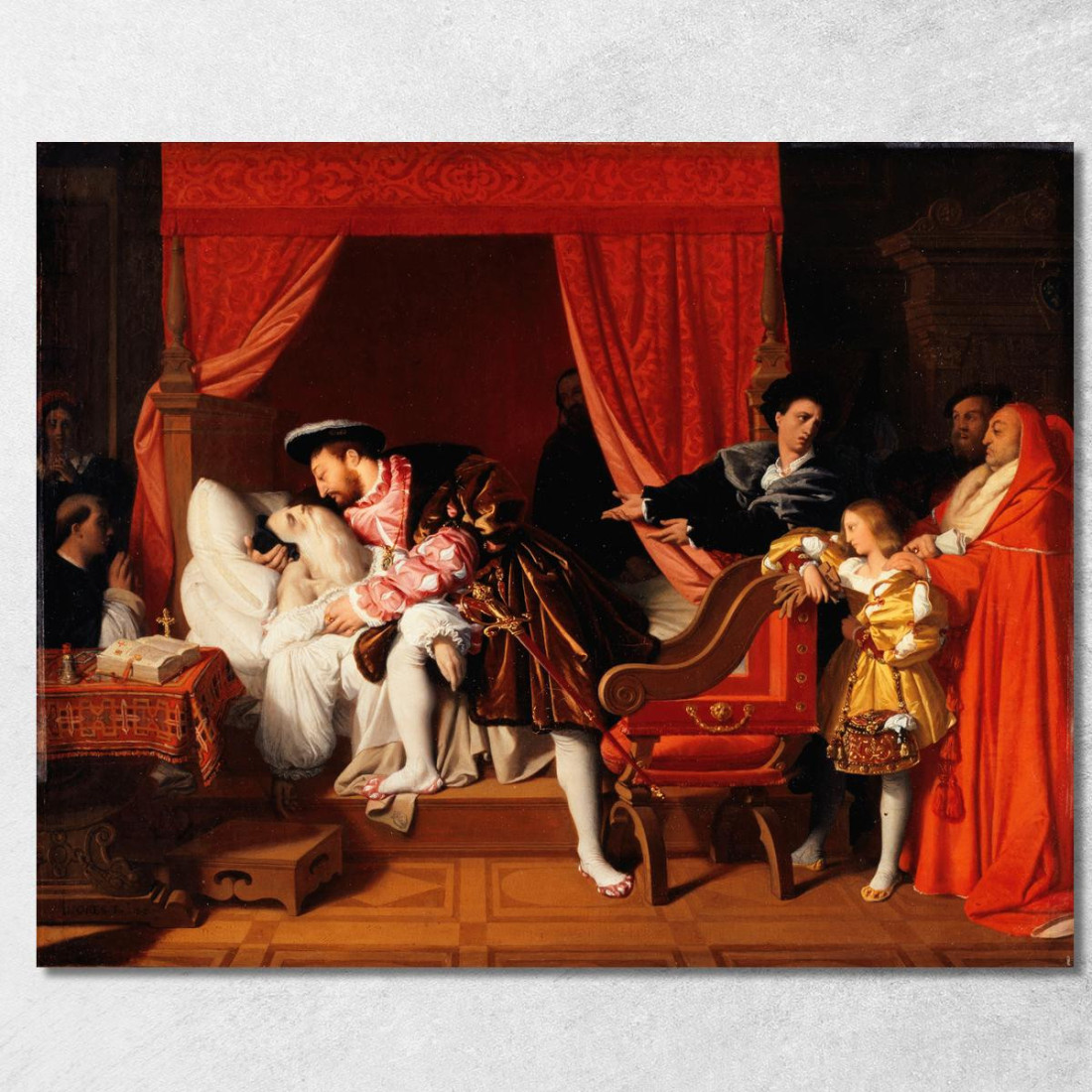 Francesco I Riceve Gli Ultimi Respiri Di Leonardo Da Vinci Jean Auguste Dominique Ingres jad10 quadro stampato su tela Francesco I Riceve Gli Ultimi Respiri Di Leonardo Da Vinci Jean Auguste Dominique Ingres jad10 quadro stampato su tela