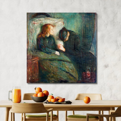 La Ragazza Malata Edvard Munch em343 quadro stampato su tela