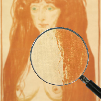 La Donna Peccatrice Con I Capelli Rossi E Gli Occhi Verdi 1902 Edvard Munch em344 quadro stampato su tela