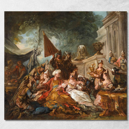 Scena Orientale O Il Banchetto Di Ester Jean-François de Troy jft16 quadro stampato su tela