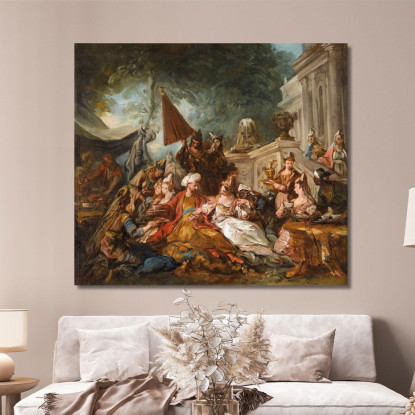 Scena Orientale O Il Banchetto Di Ester Jean-François de Troy jft16 quadro stampato su tela