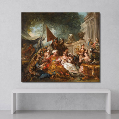 Scena Orientale O Il Banchetto Di Ester Jean-François de Troy jft16 quadro stampato su tela