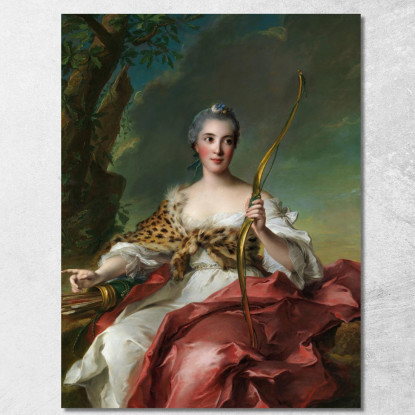 Madame Bergeret De Frouville Nel Ruolo Di Diana Jean-Marc Nattier jmn5 quadro stampato su tela