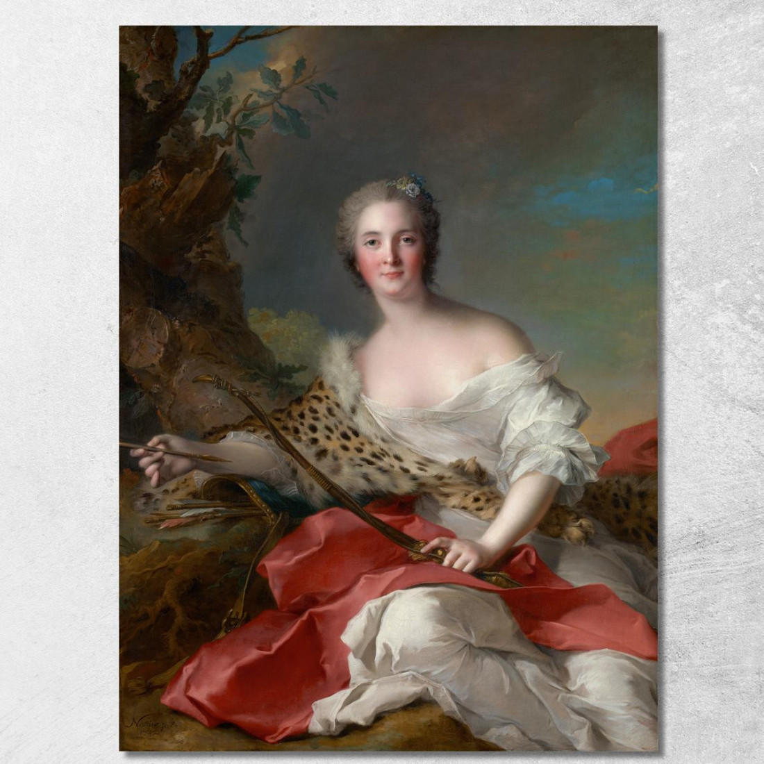 Ritratto Di Madame Bonnier De La Mosson Nei Panni Di Diana Jean-Marc Nattier jmn24 quadro stampato su tela