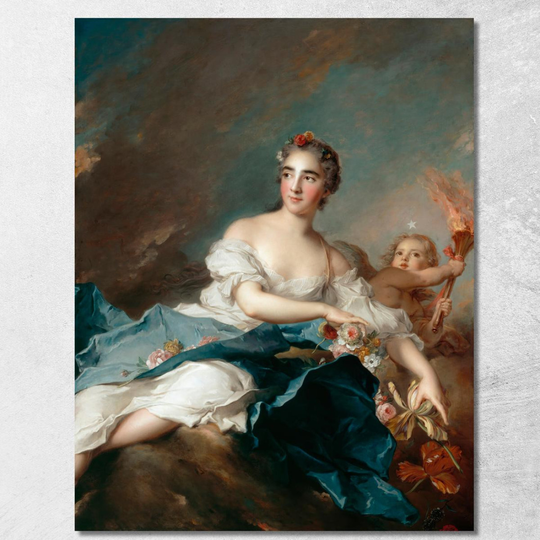 La Contessa De Brac Come Aurora Jean-Marc Nattier jmn36 quadro stampato su tela La Contessa De Brac Come Aurora Jean-Marc Nattier jmn36 quadro stampato su tela