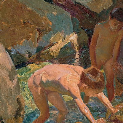 Bambini Alla Ricerca Di Molluschi Joaquín Sorolla jsr18 quadro stampato su tela