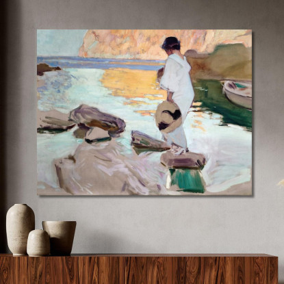 Elena A Cala De San Vicente Joaquín Sorolla jsr31 quadro stampato su tela