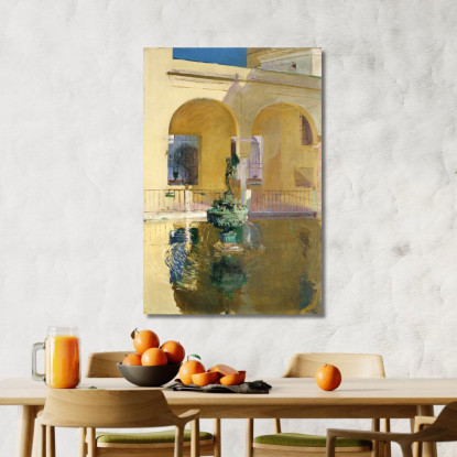 Stagno Di Carlo V Alcázar Di Siviglia Joaquín Sorolla jsr36 quadro stampato su tela