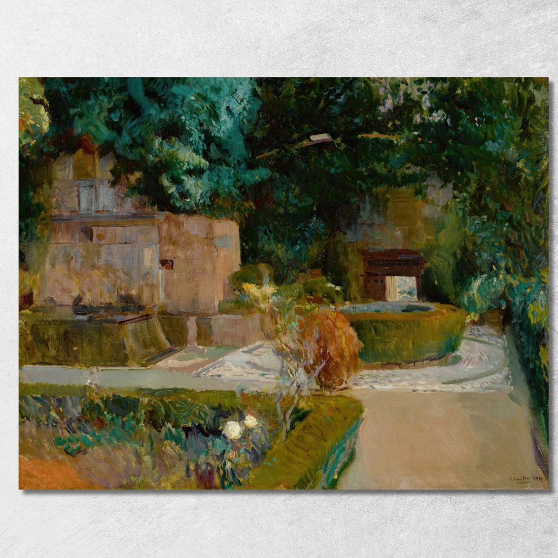Giardino Dell'Adarves Alhambra Granada Joaquín Sorolla jsr46 quadro stampato su tela Giardino Dell'Adarves Alhambra Granada Joaquín Sorolla jsr46 quadro stampato su tela