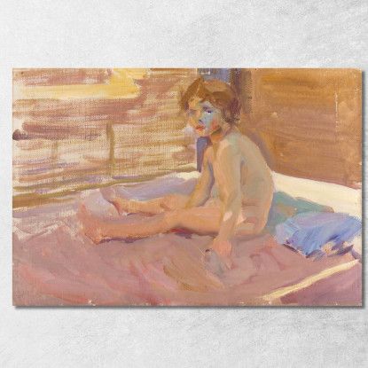 Ragazza Sulla Spiaggia Di Valencia Ragazza Sulla Spiaggia Di Valencia Joaquín Sorolla jsr68 quadro stampato su tela