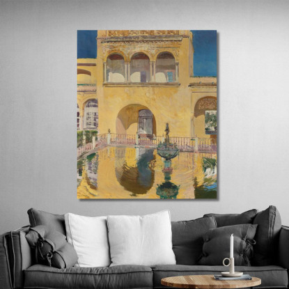 Palazzo Di Carlo V Alcazar Di Siviglia Joaquín Sorolla jsr74 quadro stampato su tela