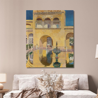 Palazzo Di Carlo V Alcazar Di Siviglia Joaquín Sorolla jsr74 quadro stampato su tela