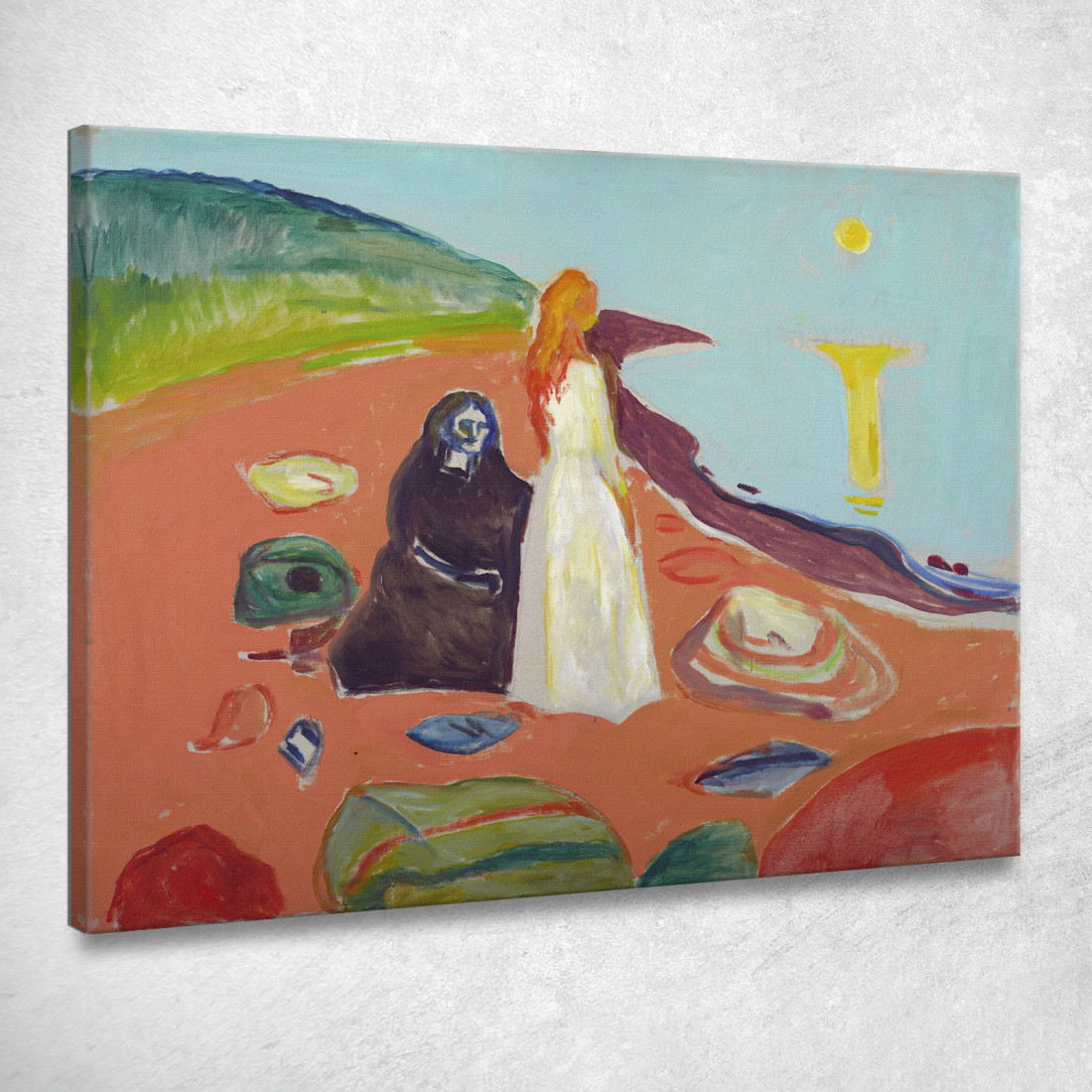 Due Donne Sulla Riva Ii Edvard Munch em379 quadro stampato su tela Due Donne Sulla Riva Ii Edvard Munch em379 quadro stampato su tela