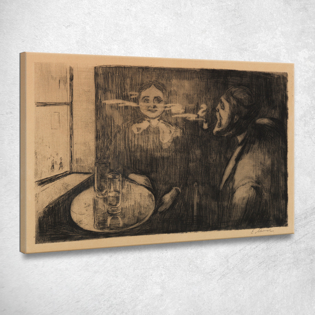 Testa A Testa Plauderstunde Edvard Munch em380 quadro stampato su tela Testa A Testa Plauderstunde Edvard Munch em380 quadro stampato su tela