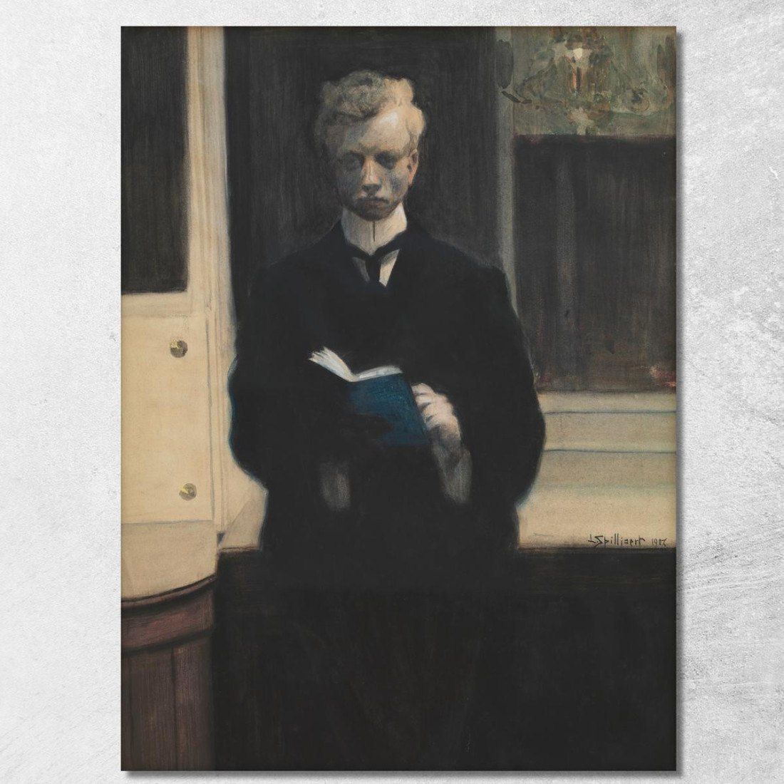 Autoritratto Con Taccuino Blu Léon Spilliaert lsp98 quadro stampato su tela Autoritratto Con Taccuino Blu Léon Spilliaert lsp98 quadro stampato su tela