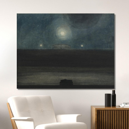 Spiaggia Con La Luna Léon Spilliaert lsp108 quadro stampato su tela