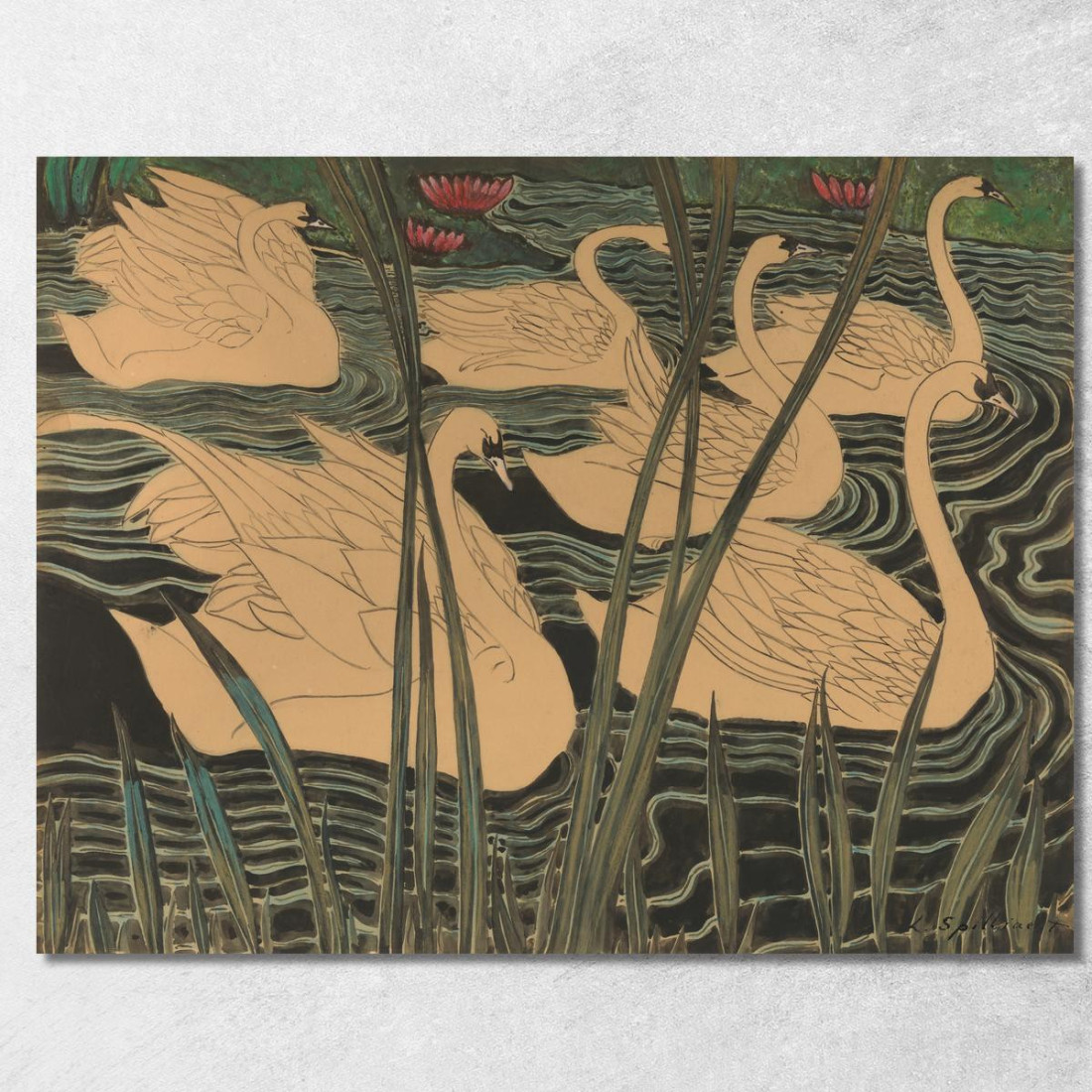 Cigni Léon Spilliaert lsp115 quadro stampato su tela Cigni Léon Spilliaert lsp115 quadro stampato su tela