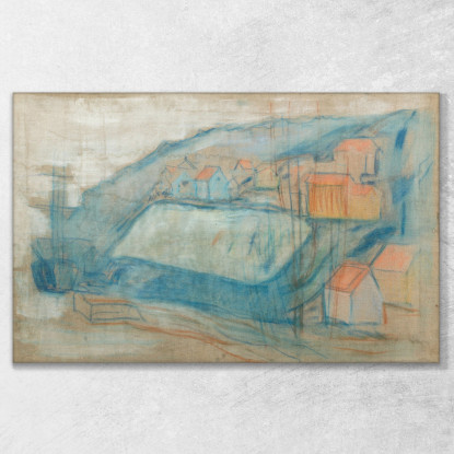 Villaggio In Riva Al Mare Edvard Munch em386 quadro stampato su tela