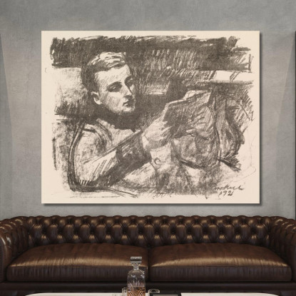 Ragazzo Che Legge Jorgen Enckell Magnus Enckell mek10 quadro stampato su tela