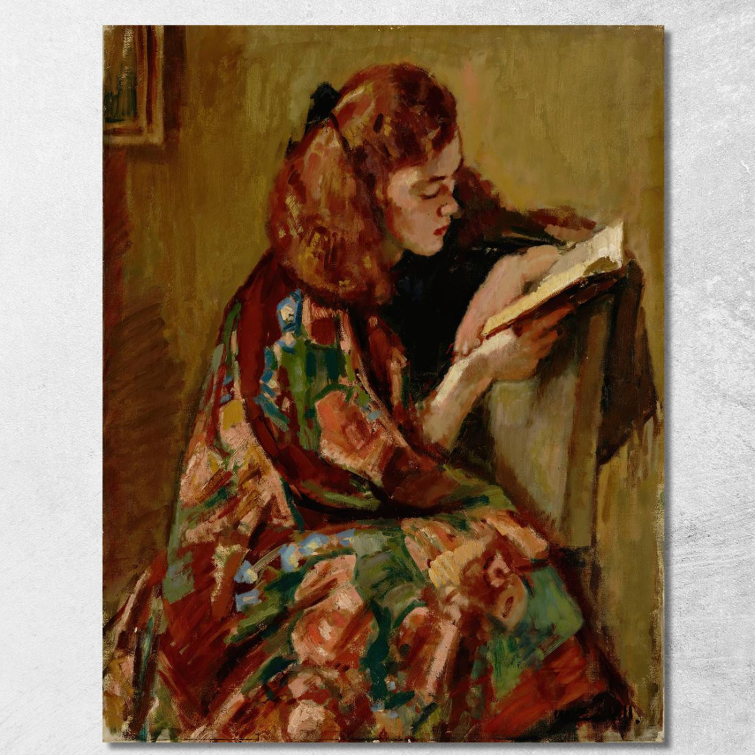 Ragazza Che Legge Magnus Enckell mek21 quadro stampato su tela Ragazza Che Legge Magnus Enckell mek21 quadro stampato su tela