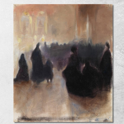 Interno Di Una Chiesa A Parigi Magnus Enckell mek25 quadro stampato su tela