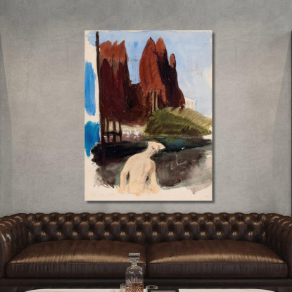 Schizzo Per La Pittura Fantasy Magnus Enckell mek35 quadro stampato su tela
