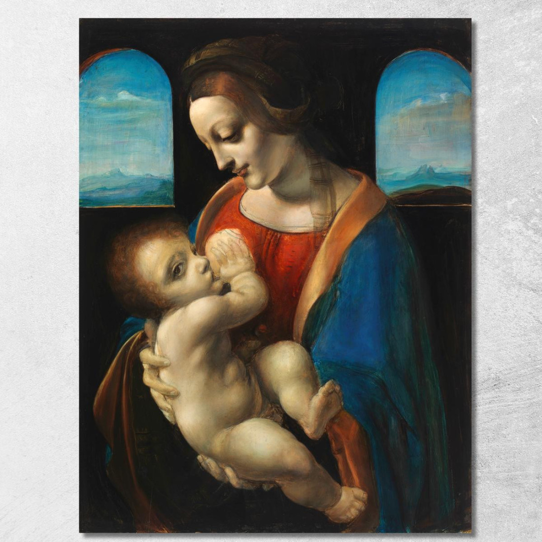 Madonna Litta Copy After Leonardo Da Vinci Magnus Enckell mek36 quadro stampato su tela Madonna Litta Copy After Leonardo Da Vinci Magnus Enckell mek36 quadro stampato su tela