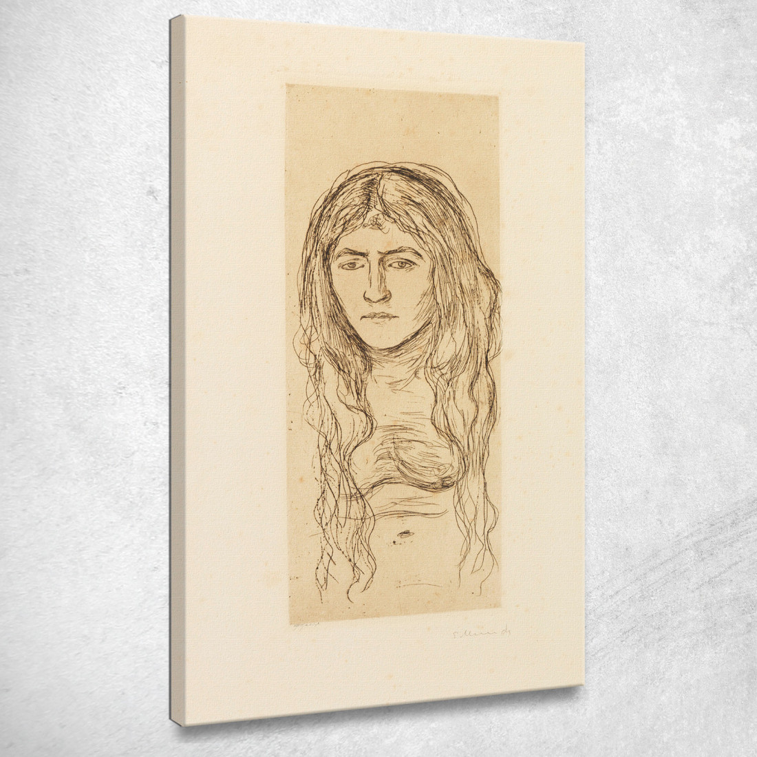 Donna Con Capelli Lunghi Edvard Munch em391 quadro stampato su tela Donna Con Capelli Lunghi Edvard Munch em391 quadro stampato su tela