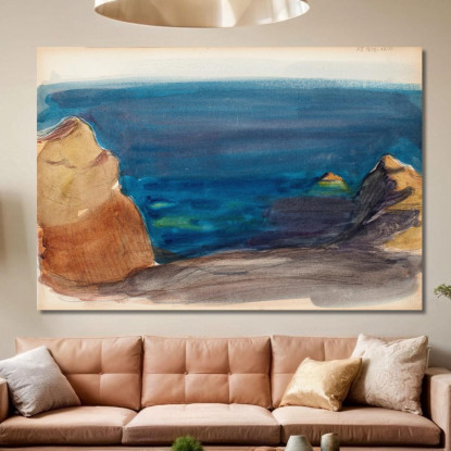 Schizzo Del Paesaggio Della Spiaggia Magnus Enckell mek58 quadro stampato su tela