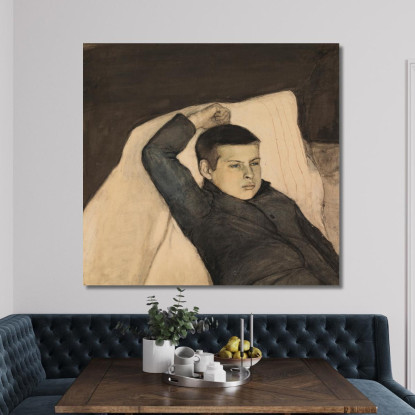 Ragazzo Sdraiato Magnus Enckell mek60 quadro stampato su tela