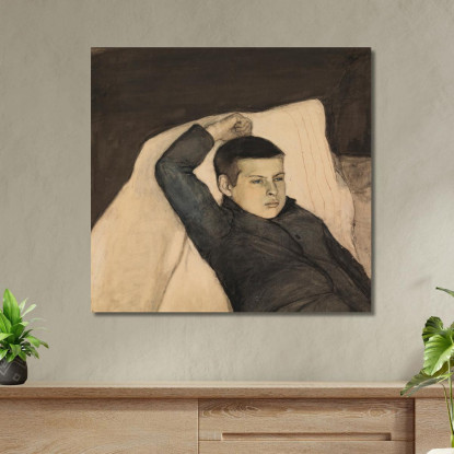 Ragazzo Sdraiato Magnus Enckell mek60 quadro stampato su tela