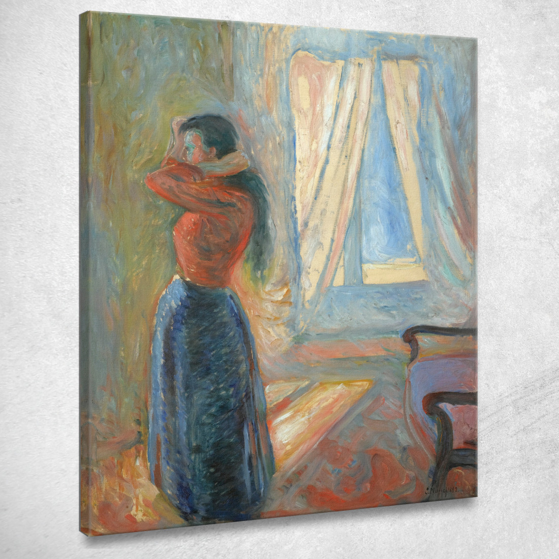 Donna Che Si Guarda Allo Specchio Edvard Munch em401 quadro stampato su tela Donna Che Si Guarda Allo Specchio Edvard Munch em401 quadro stampato su tela
