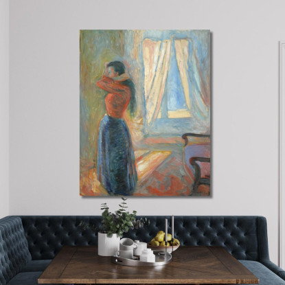 Donna Che Si Guarda Allo Specchio Edvard Munch em401 quadro stampato su tela