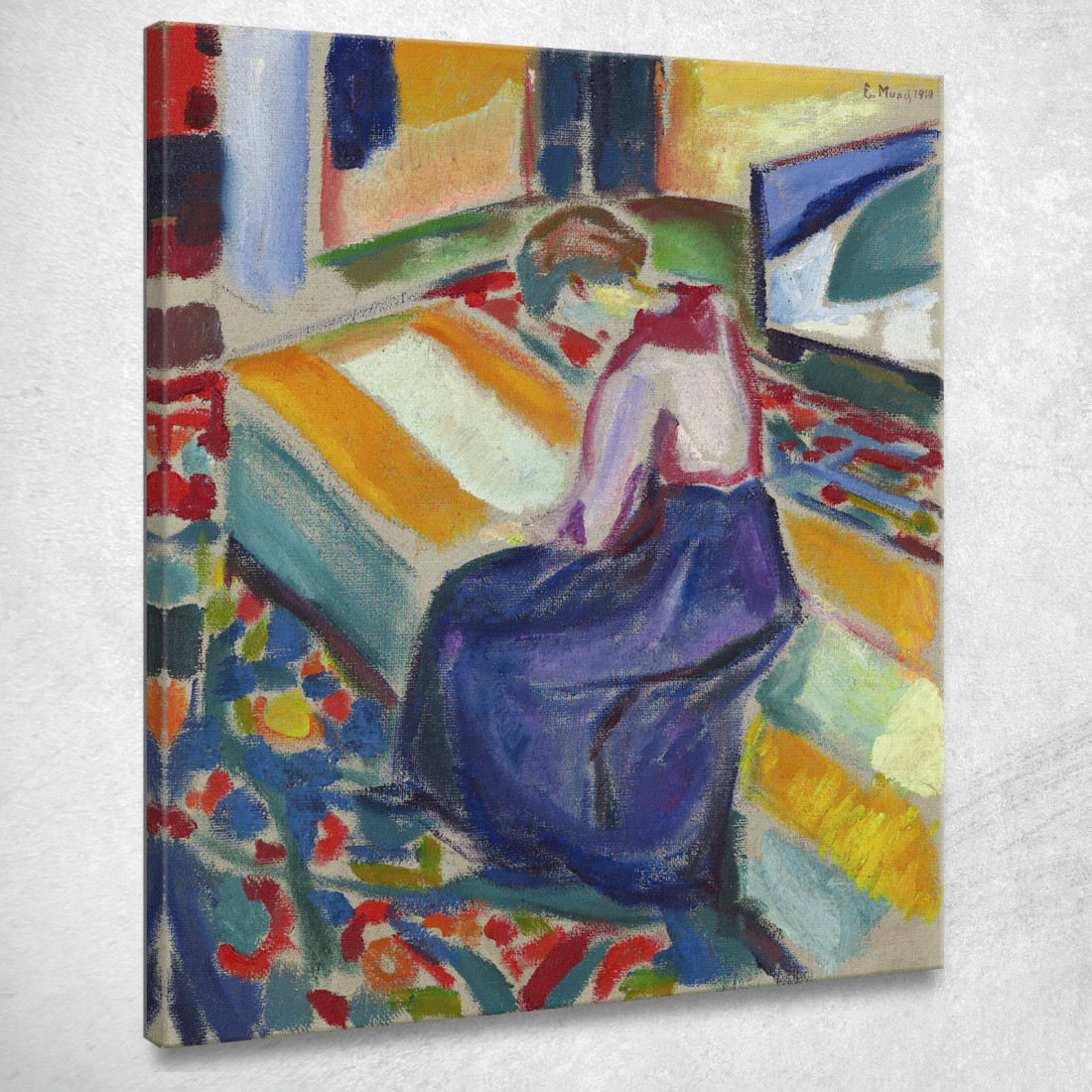 Donna Seduta Su Un Divano Edvard Munch em402 quadro stampato su tela