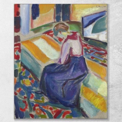 Donna Seduta Su Un Divano Edvard Munch em402 quadro stampato su tela